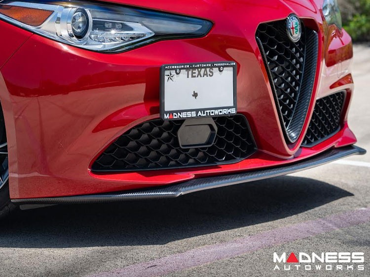 Alfa Romeo Giulia Front Spoiler - Carbon Fiber - Italia Style - Stile Italia - Base Model - V2 - Two Piece Design