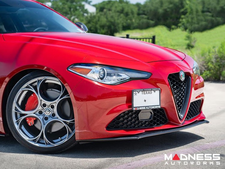 Alfa Romeo Giulia Front Spoiler - Carbon Fiber - Italia Style - Stile Italia - Base Model - V2 - Two Piece Design