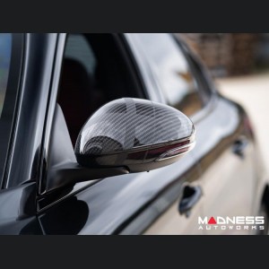 Alfa Romeo Giulia Mirror Covers - Carbon Fiber - Full Replacements - Alfa Romeo Theme