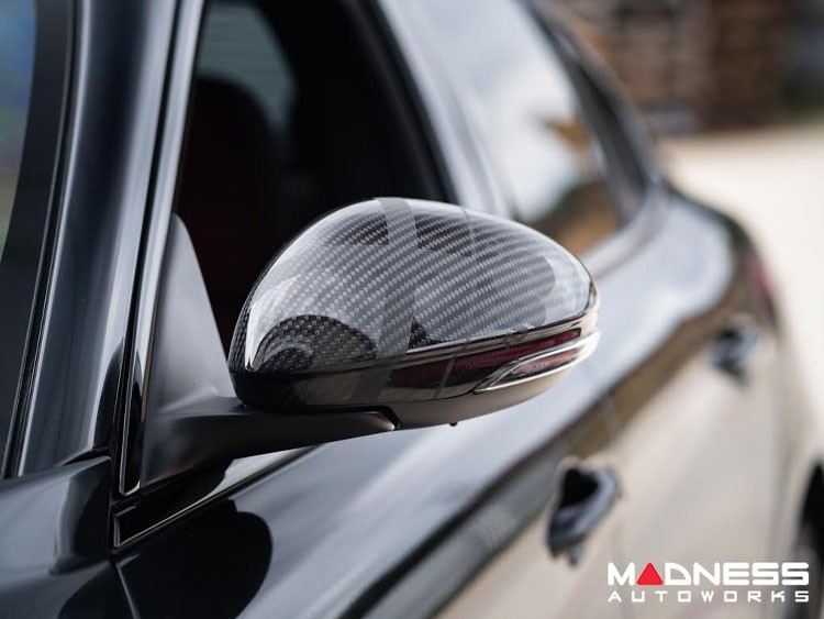 Alfa Romeo Giulia Mirror Covers - Carbon Fiber - Full Replacements - Alfa Romeo Theme