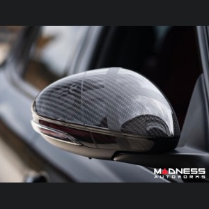 Alfa Romeo Giulia Mirror Covers - Carbon Fiber - Full Replacements - Alfa Romeo Theme