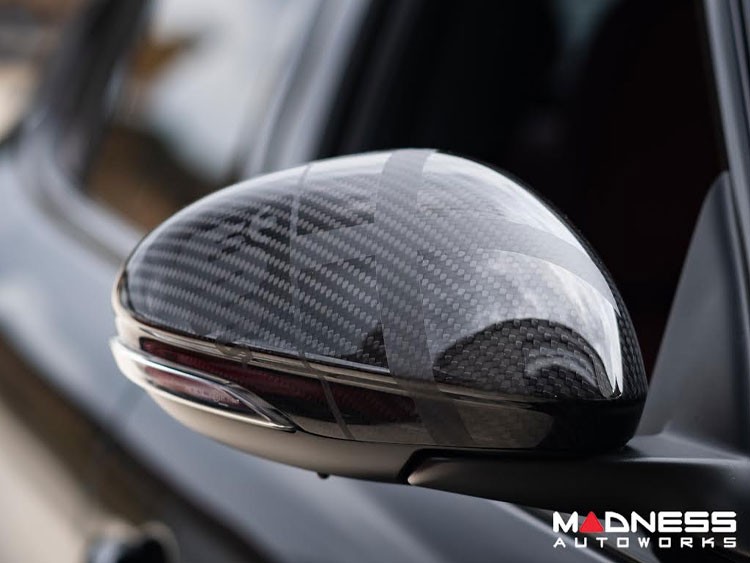 Alfa Romeo Giulia Mirror Covers - Carbon Fiber - Full Replacements - Alfa Romeo Theme