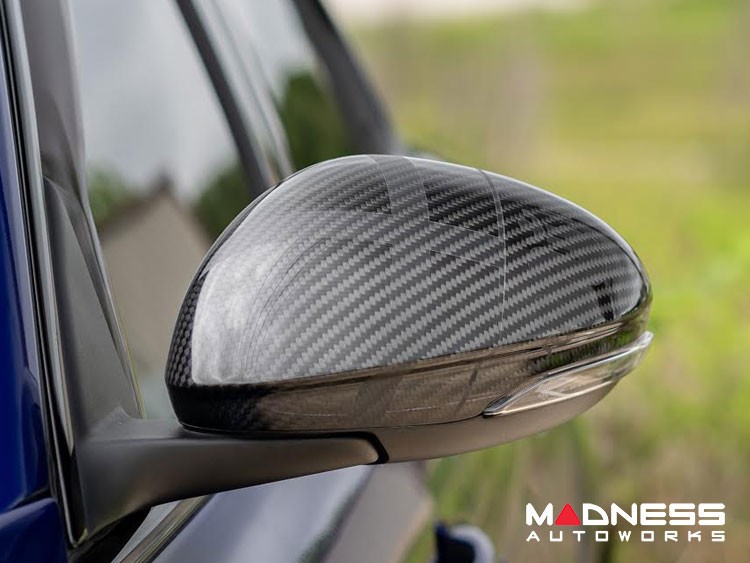 Alfa Romeo Giulia Mirror Covers - Carbon Fiber - Full Replacements - Alfa Romeo Theme