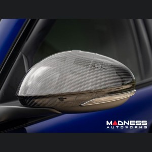 Alfa Romeo Giulia Mirror Covers - Carbon Fiber - Full Replacements - Alfa Romeo Theme