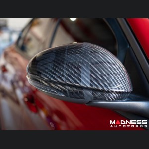 Alfa Romeo Giulia Mirror Covers - Carbon Fiber - Full Replacements - Alfa Romeo Theme