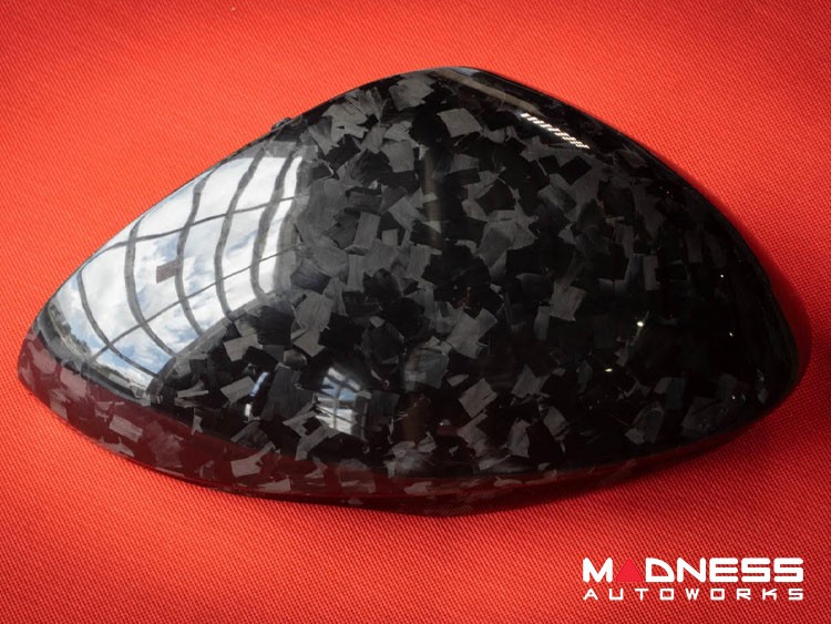 Alfa Romeo Giulia Mirror Covers - Carbon Fiber - Full Replacements - Forged Carbon - Feroce Carbon - w/ Factory Clips
