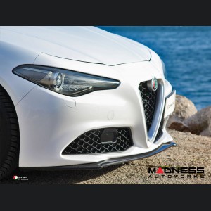 Alfa Romeo Giulia Front Spoiler - Carbon Fiber - Italia Style - Stile Italia - Base Model - V1 - One Piece Design 