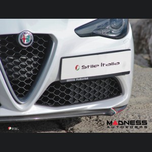 Alfa Romeo Giulia Front Spoiler - Carbon Fiber - Italia Style - Stile Italia - Base Model - V1 - One Piece Design 