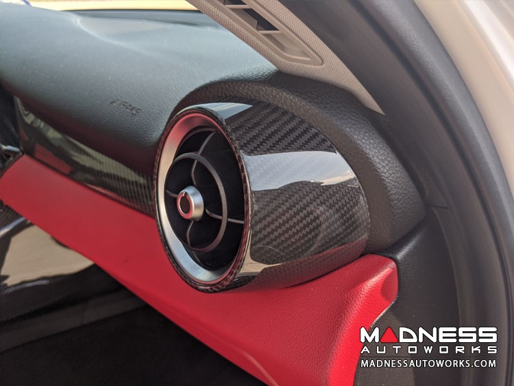 Alfa Romeo Giulia Interior Air Vent Cover Trim Kit - Carbon Fiber - Front + Rear - Set of 4 