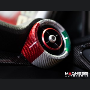 Alfa Romeo Giulia Air Vent Covers - Carbon Fiber - Front Set - Italian Theme - Feroce Carbon
