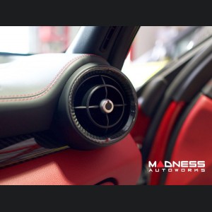 Alfa Romeo Giulia Interior Air Vent Circle Cover Kit - Carbon Fiber
