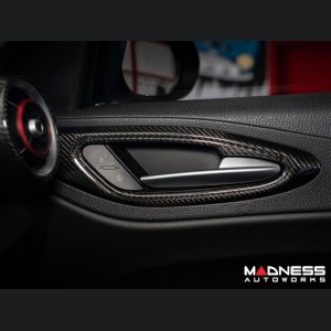 Alfa Romeo Giulia Interior Door Handle Surround Trim Set - Carbon Fiber