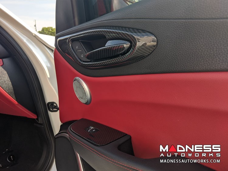 Alfa Romeo Giulia Interior Door Handle Set - Carbon Fiber