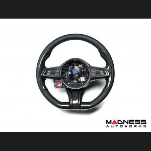 Alfa Romeo Giulia Steering Wheel Trim - Carbon Fiber - Lower Wheel Cover - QV Model - 2020+ models