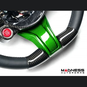 Alfa Romeo Giulia Steering Wheel Trim - Carbon Fiber - Lower Spoke Trim - QV Model - 2020+ models - Green