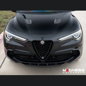 Alfa Romeo Stelvio Carbon Fiber Front Bumper Flaps - Quadrifoglio