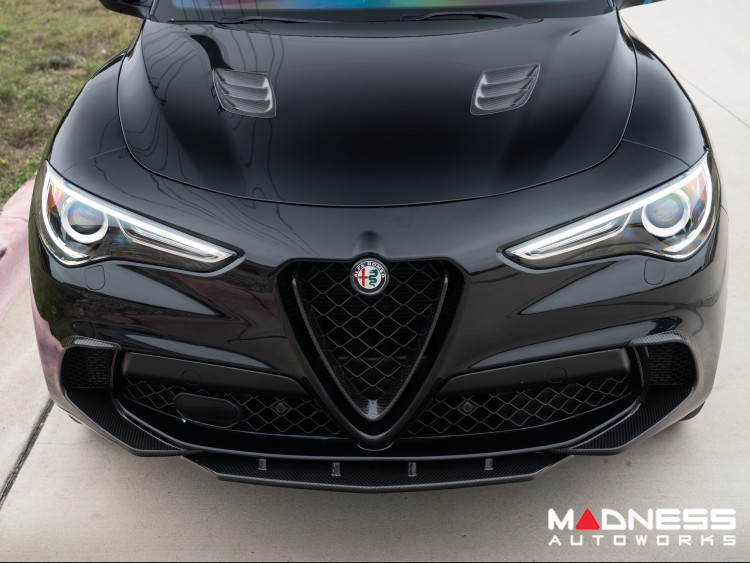 Alfa Romeo Stelvio Carbon Fiber Front Bumper Flaps - Quadrifoglio