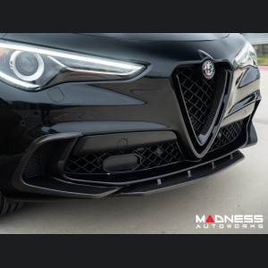 Alfa Romeo Stelvio Carbon Fiber Front Bumper Flaps - Quadrifoglio