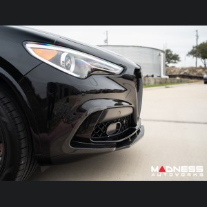 Alfa Romeo Stelvio Carbon Fiber Front Bumper Flaps - Quadrifoglio