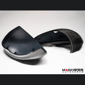 Alfa Romeo Stelvio Mirror Covers - Carbon Fiber - Full Replacements - Feroce Carbon - w/ Factory Clips 