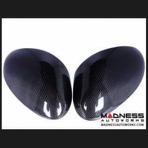 Alfa Romeo Stelvio Mirror Covers - Carbon Fiber - Full Replacements - Feroce Carbon - w/ Factory Clips 