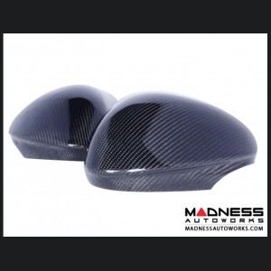 Alfa Romeo Stelvio Mirror Covers - Carbon Fiber - Full Replacements - Feroce Carbon - w/ Factory Clips 