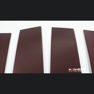 Alfa Romeo Stelvio Exterior Door Pillars - Carbon Fiber - Red Carbon - 4pc Set