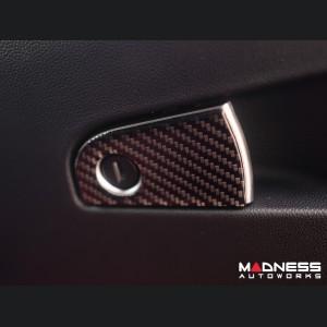Alfa Romeo Giulia Glove Box Handle Trim Kit - Carbon FIber - Flexible / Self Adhesive 
