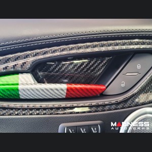 Alfa Romeo Giulia Inner Door Bowl Cover Kit - Carbon FIber - Flexible / Self Adhesive 