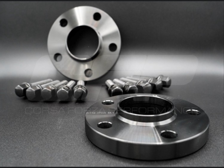 Alfa Romeo Giulia Wheel Spacers - CFP - 17mm - Black - set of 2 w/ extended bolts