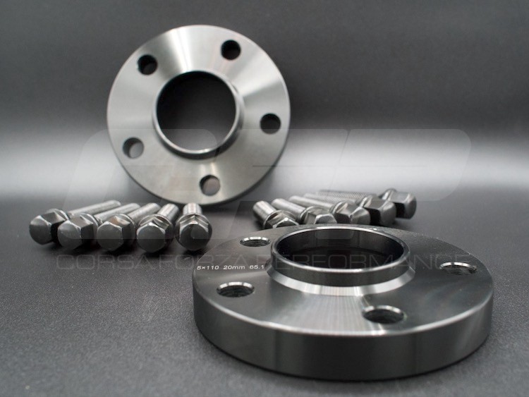 Alfa Romeo Stelvio Wheel Spacers - CFP - 20mm - Black - set of 2 w/ extended bolts