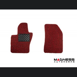 Alfa Romeo Tonale All Weather Floor Mats - Rubber Woven Carpet - Front Set - Red + Black 