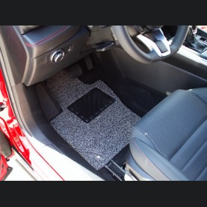 Alfa Romeo Tonale Floor Mats - All Weather - Rubber Woven Carpet - Front Set - Black + Grey 