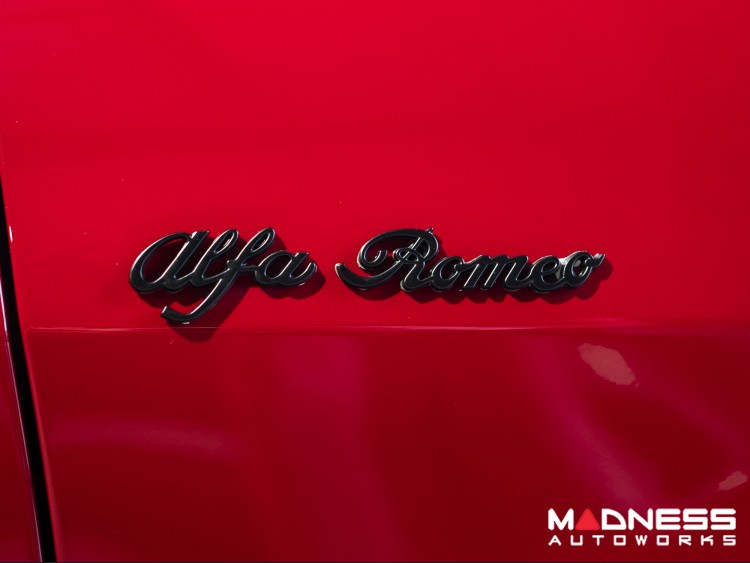 Alfa Romeo Emblem Set - Black - "Alfa Romeo" + "Sportiva" 
