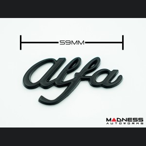 Alfa Romeo Emblem Set - Black - "Alfa Romeo" + "Sportiva" 