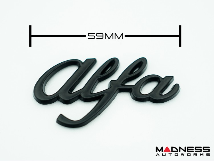 Alfa Romeo Emblem Set - Black - "Alfa Romeo" + "Sportiva" 