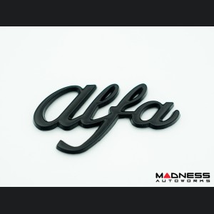 Alfa Romeo Emblem Set - Black - "Alfa Romeo" + "Sportiva" 