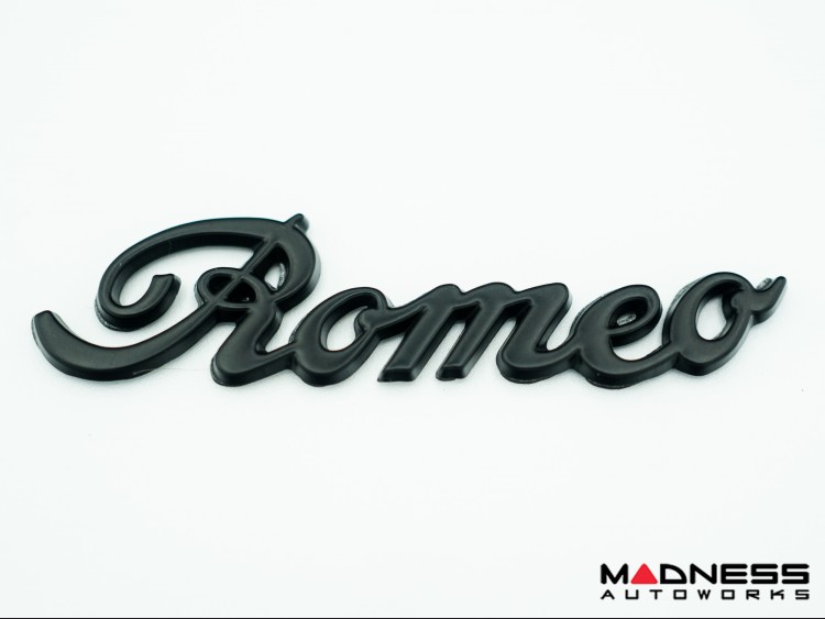 Alfa Romeo Emblem Set - Black - "Alfa Romeo" + "Sportiva" 