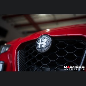 Alfa Romeo Emblems & Badges Kit - Black - "Alfa Romeo" + "Sportiva" Emblems + 2 AR Badges