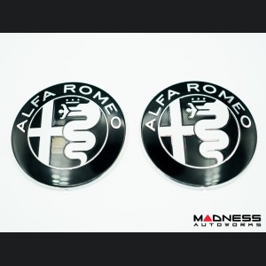 Alfa Romeo Emblems & Badges Kit - Black - "Alfa Romeo" + "Sportiva" Emblems + 2 AR Badges