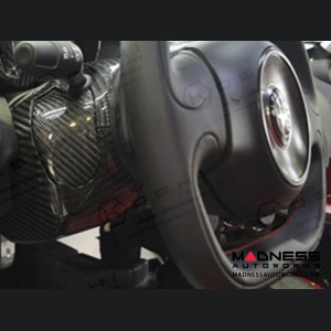 Alfa Romeo 4C Steering Wheel Trim - Carbon Fiber - Shroud Trim Set - No Cruise Control
