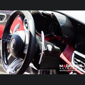 Alfa Romeo Giulia Instrument Cluster Cover - Carbon Fiber - Quadrifoglio Model