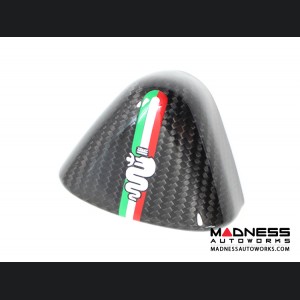 Alfa Romeo 4C Carbon Fiber Upper Safety Belt Ring Cover - Italian Alfa Flag Theme