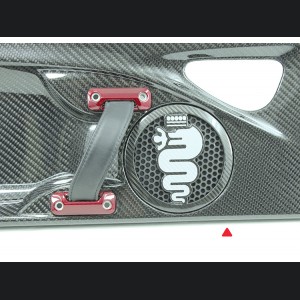 Alfa Romeo 4C Carbon Fiber Speaker Grill Covers - Alfa Logo in White