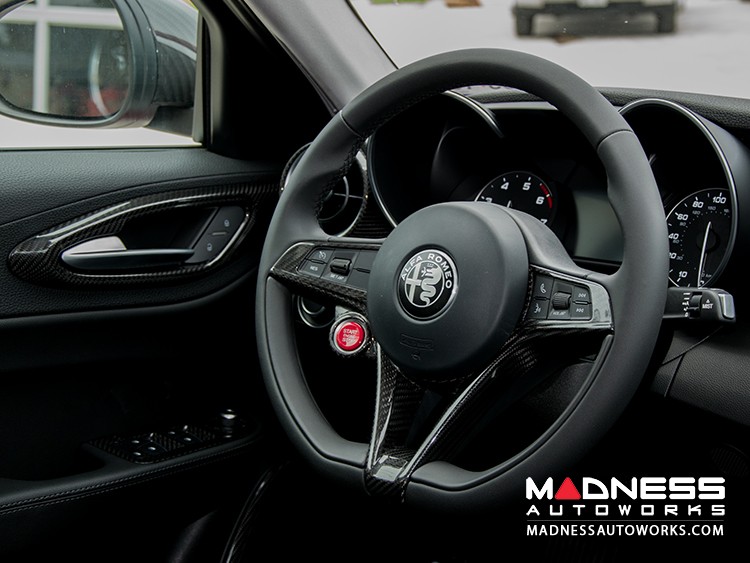Alfa Romeo Giulia Steering Wheel Trim - Std Model - Carbon Fiber