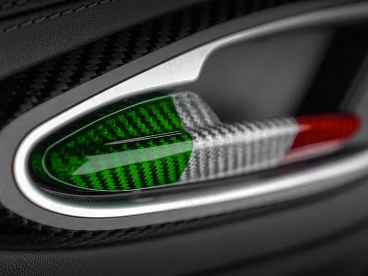 Alfa Romeo Giulia Interior Door Handle Set - Carbon Fiber - Italian Theme