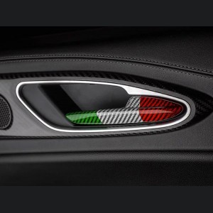 Alfa Romeo Giulia Interior Door Handle Set - Carbon Fiber - Italian Theme
