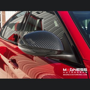 Alfa Romeo Giulia Mirror Covers - Carbon Fiber - Full Replacements