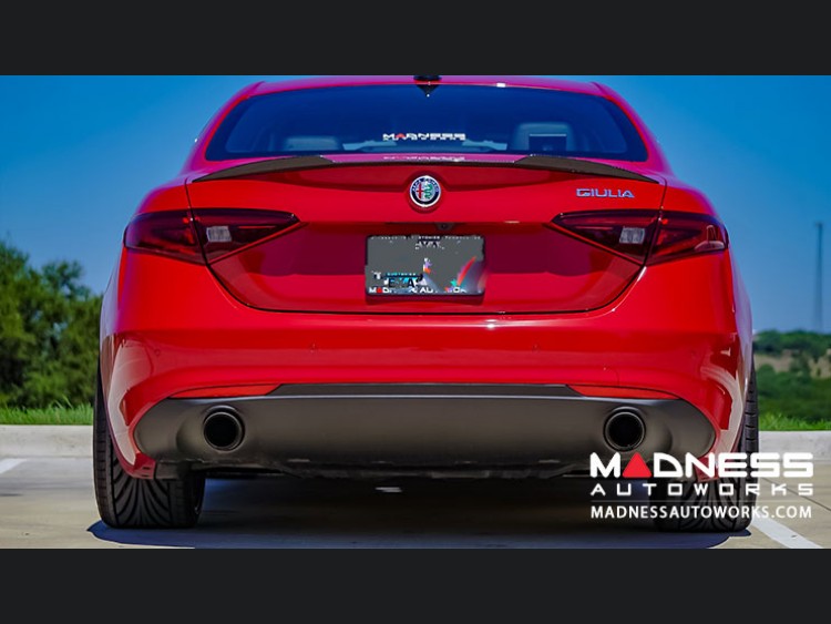 Alfa Romeo Giulia Performance Exhaust - 2.0L - MADNESS - Monza - Carbon Fiber/ Blue Flame Tips
