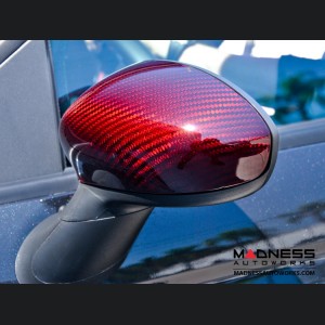 Alfa Romeo 4C Mirror Covers - Carbon Fiber - Full Replacements - Red Candy 